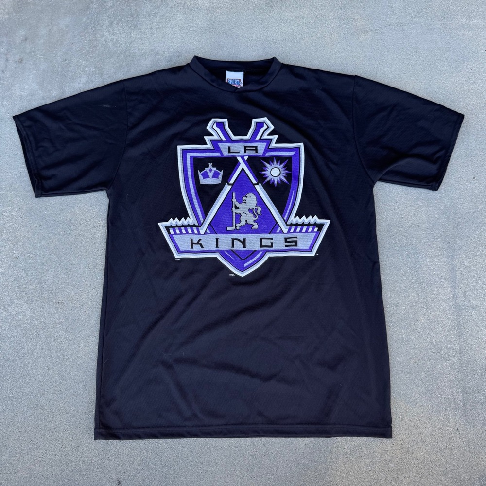 Vintage Sport Attack LA Kings Luc Robitaille 20 Jersey Shirt Mens XL Black Mesh